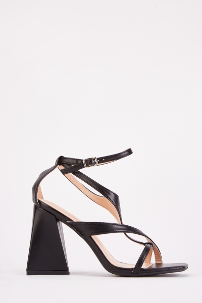 Square Strappy Heeled Sandals