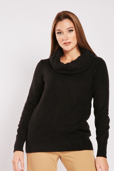 Image of Roll Neck Ribbed Jumper