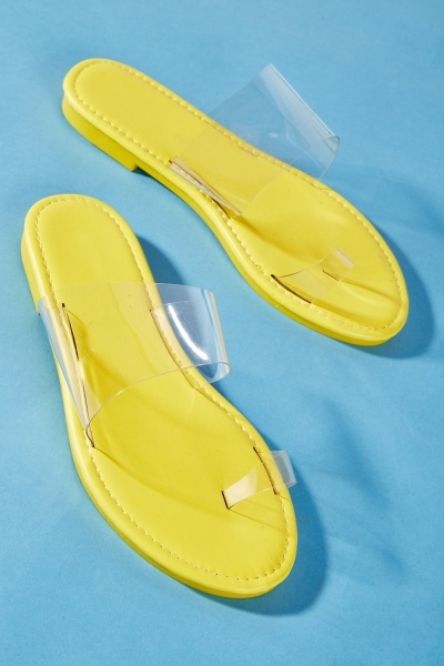 Clear Strap Toe Loop Sandals