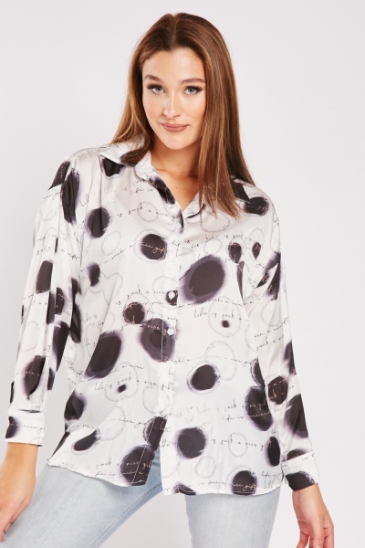 Image of Printed Silky Blouse