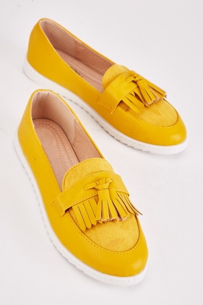 Image of Fringed Textured Loafers