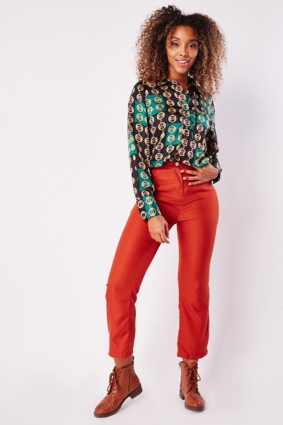 Rust Cropped Trousers