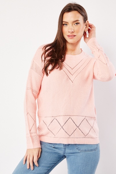 Image of Laser Cut Knitted Pullover