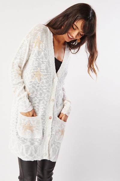 Star Knitted Thin Cardigan