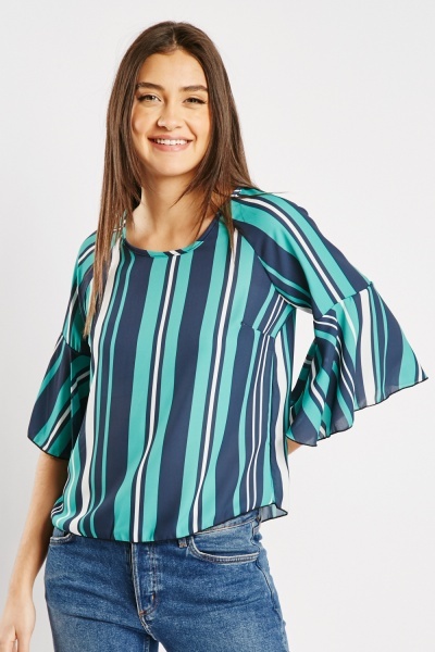 Bell Sleeve Striped Top