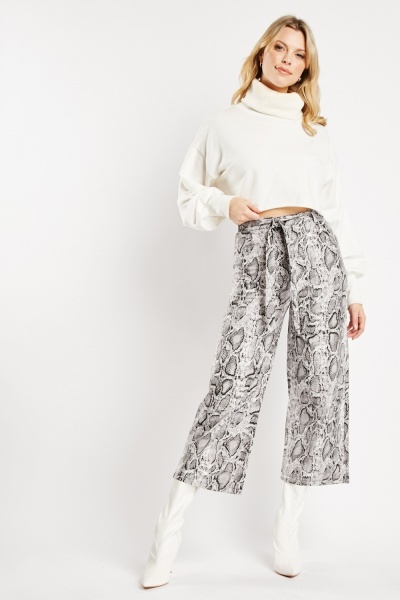 Image of Snake Skin Print Trousers