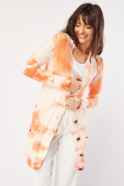 Image of Tie Dye Buttoned Cardigan