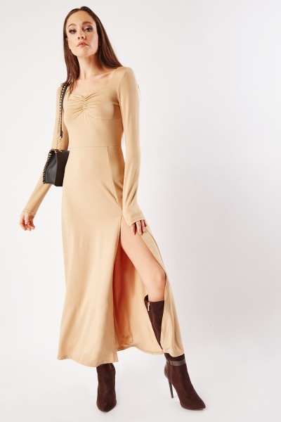 Image of Long Sleeve Sweetheart Maxi Dress