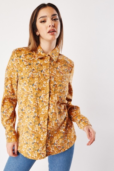 Image of Textured Floral Cotton Shirt