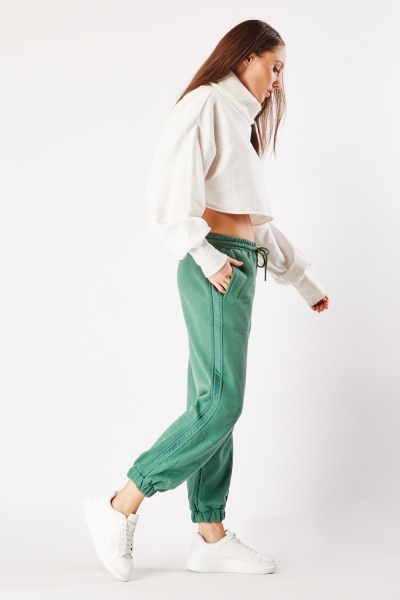 Contrasted Side Plain Joggers