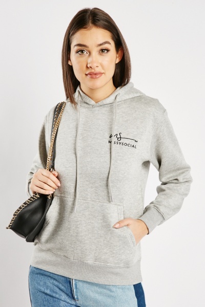 Embroidered Logo Partly Cotton Hoodie