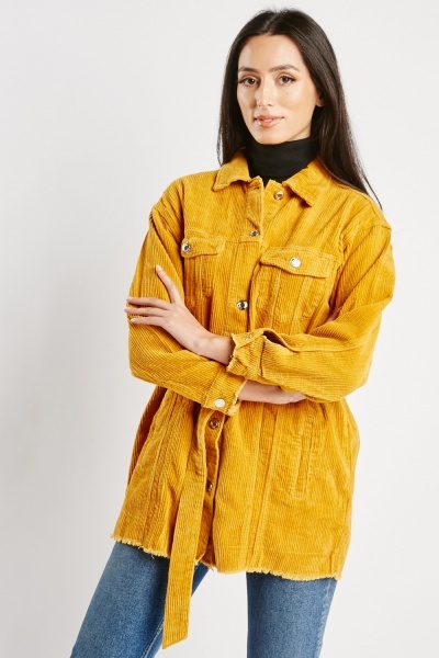 Corduroy Belted Casual Jacket