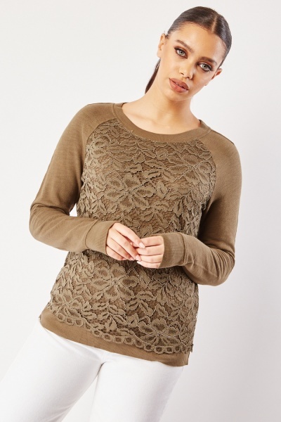 Lace Overlay Sweater