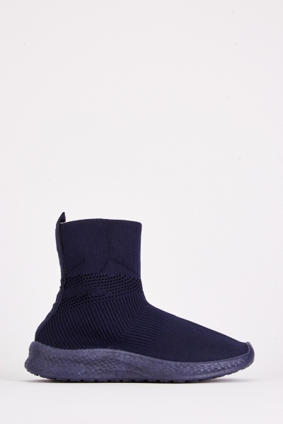 Perforated Sock Ankle Boots