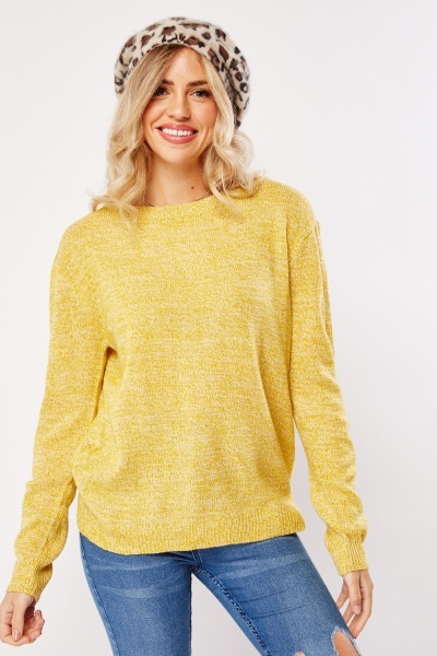 Image of Round Neck Knitted Casual Sweater