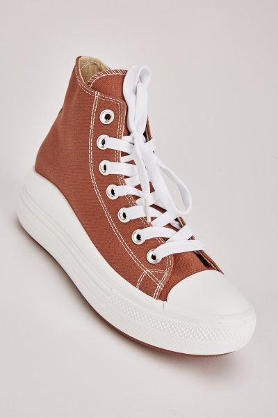 Canvas Contrasted Chunky Trainers