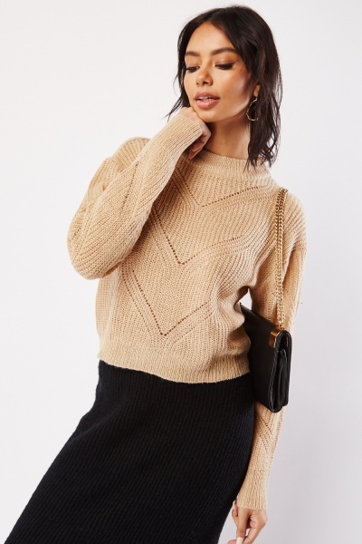Image of Perforated High Neck Jumper
