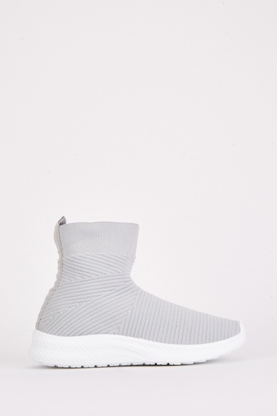 Knitted Pattern Sock Ankle Boots