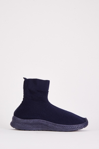Image of Knitted Pattern Sock Ankle Boots