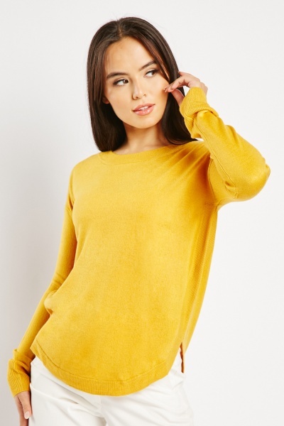 Image of Plain Fine Knit Casual Top