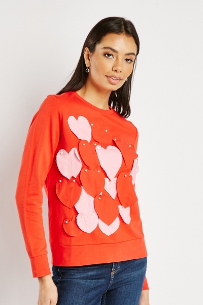 Image of 3D Heart Applique Sweater