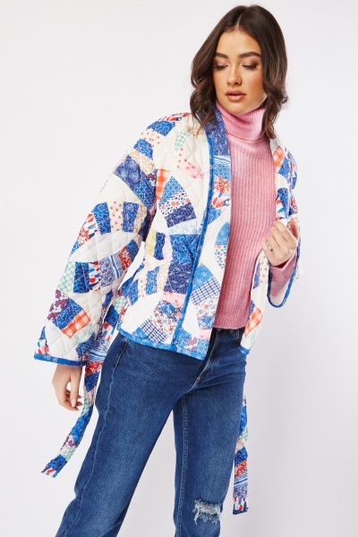 Quilted Mixed Print Jacket