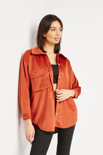 Cord Buttoned Shacket
