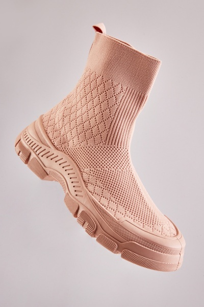 Image of Pattern Knitted Ankle Boots