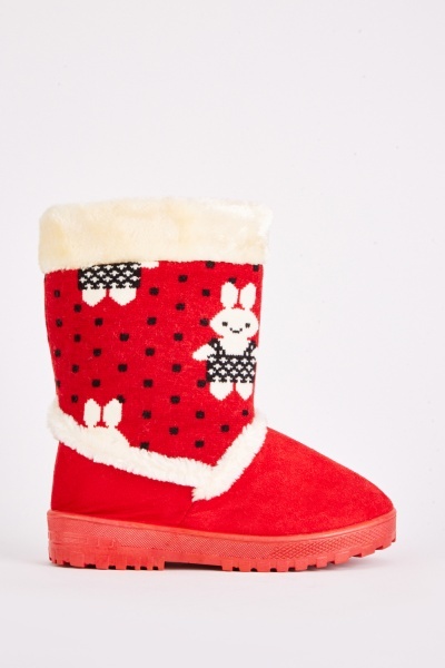 Bunny Knitted Winter Boots