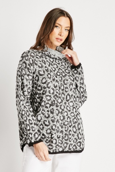 Leopard Knitted Casual Jumper