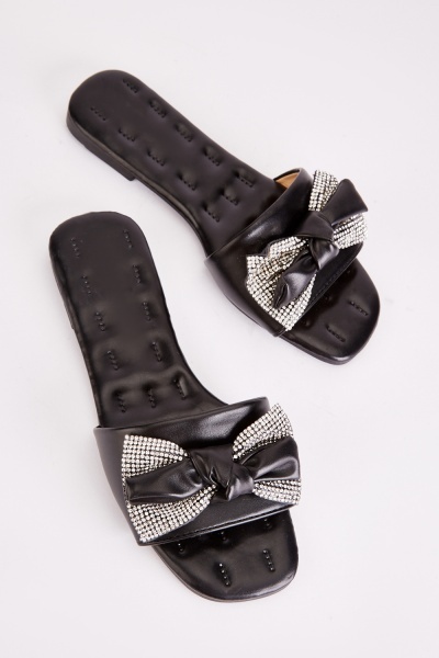 Image of Encrusted Bow Sandals