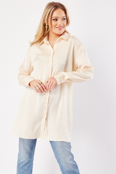 Image of Long Sleeve Buttoned Long Shirt