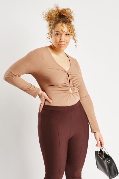 Image of Ruched Cut Out Bodysuit