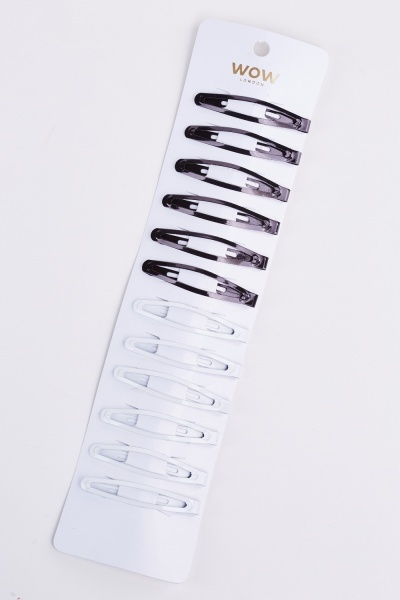 Pack Of 12 Snap Hair Clips
