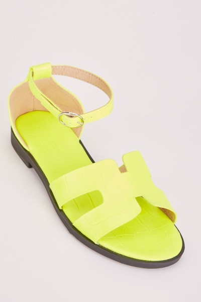 Image of Cut Out Mock Croc Sandals