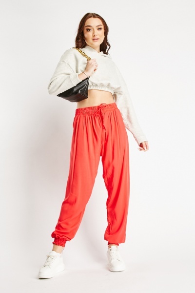 Image of Elasticated Cotton Trousers