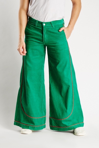 Image of Wide Leg Cord Mens Trousers