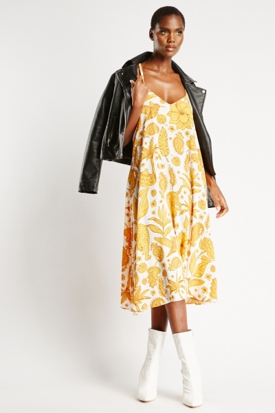 Image of Printed Midi Strappy Dress
