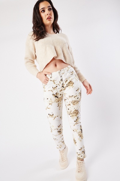Image of Floral Print Jeans