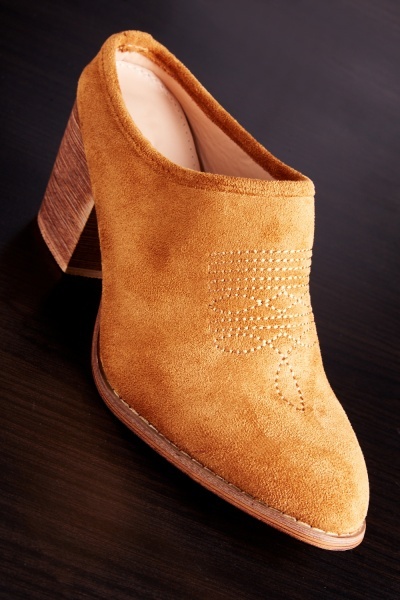 Suedette Heeled Mules