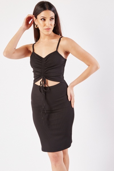 Cut Out Front Ribbed Dress
