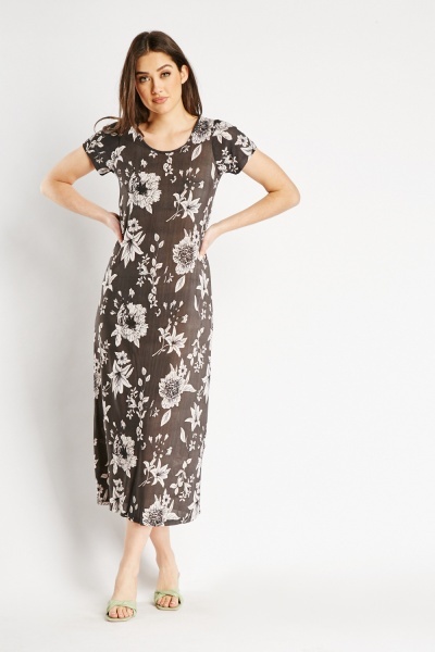 Image of Floral Sheer Maxi Dress