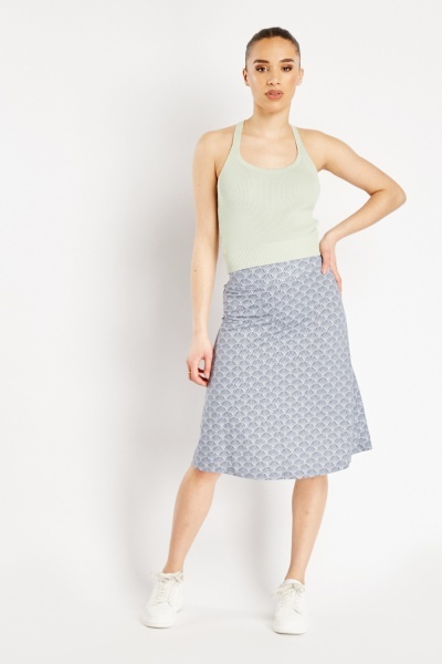 Seashell Printed Midi Skirt