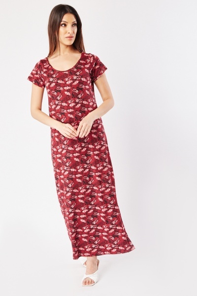 All Over Flower Print Maxi Dress