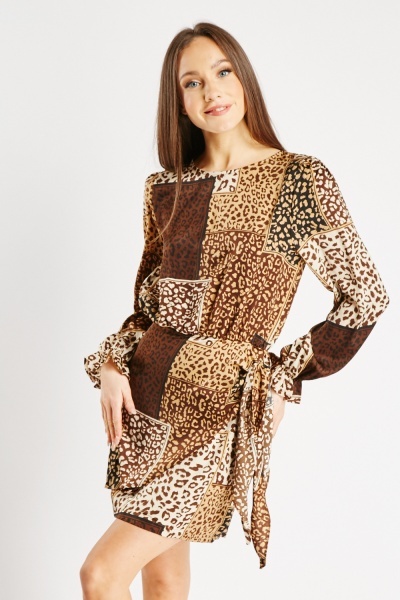 Leopard Print Tunic Mini Dress