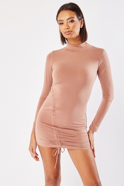Side Ruched Bodycon Mini Dress