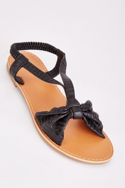 Bow Front Slingback Flat Sandals
