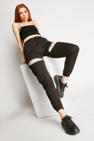 Image of Cut Out Jogging Bottoms
