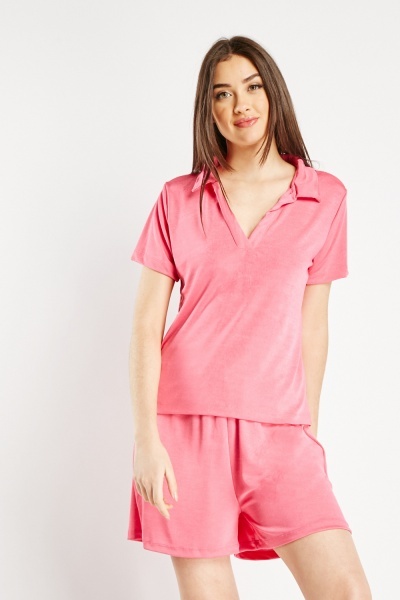 Image of Polo Top And Shorts Set