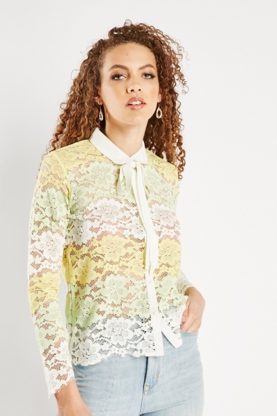 Ombre Chantilly Lace Shirt